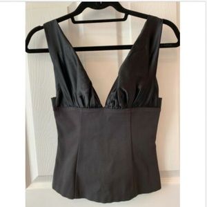 Maria Bianca Nero Black Ruched Silk Stretch Top